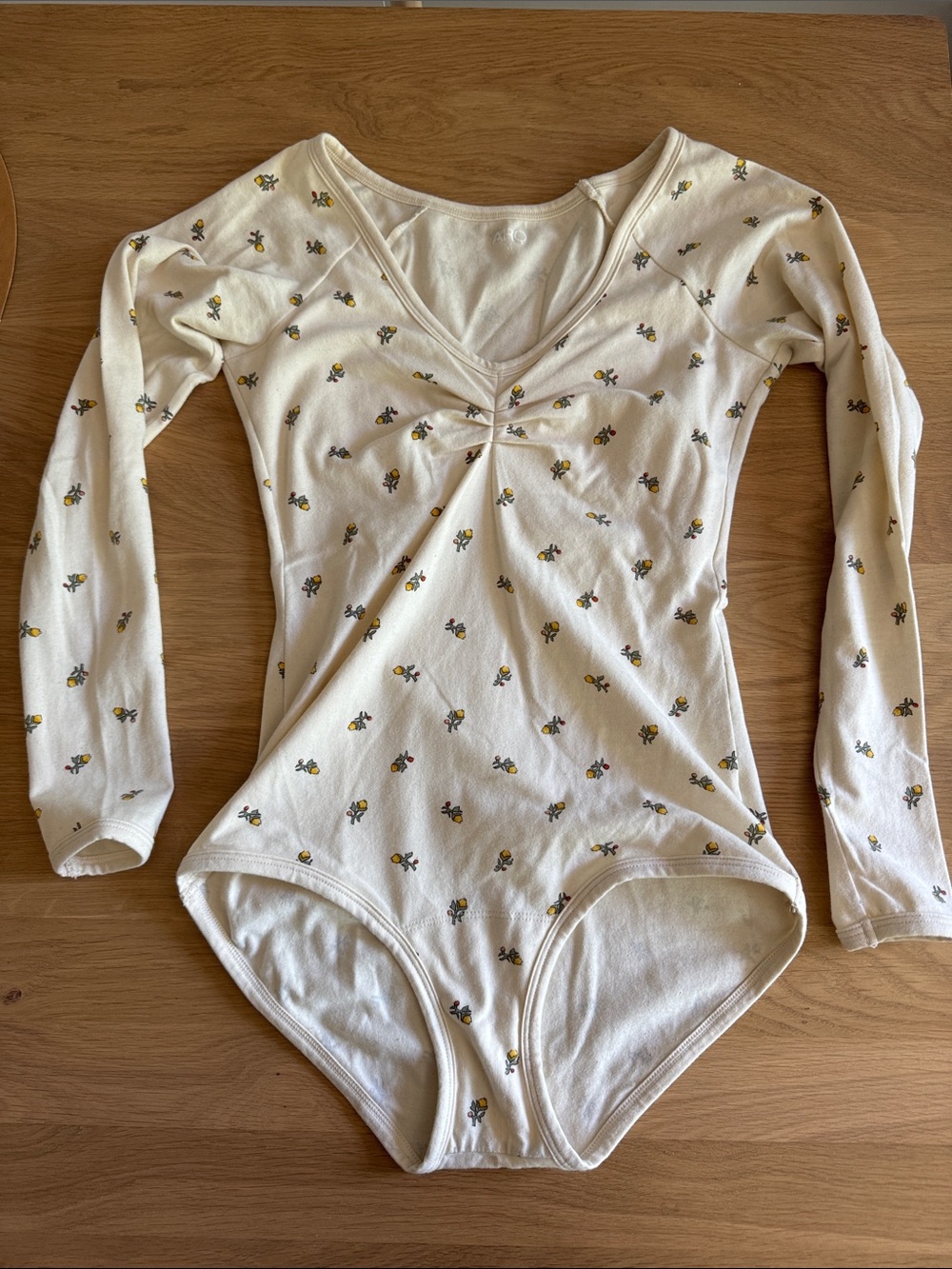 ARQ Cream Floral Long Sleeve Bodysuit